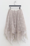Marc Le Bihan lace embroidered skirt 2596 series plant dyeing France MLB-2596-ZZHUI PEARL GREY pearl gray lace embroidery